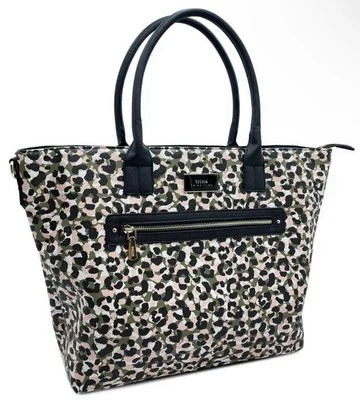 TRINA TURK Extra Large Tote Bag Leopard Black Pink Crossbody Purse NWT MSRP $148 — 第 1/4 张图片