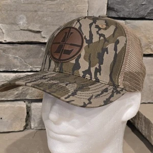 Leupold Camo Bottomland Tree bark Camo Leather patch Hat Hunting Cap New - Picture 1 of 8
