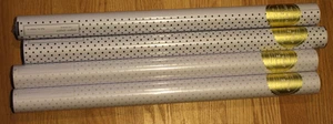 4 Rolls of Sugar Paper Gift Wrapping Paper-White/Black/Light Grey Dots/LotC - Picture 1 of 3