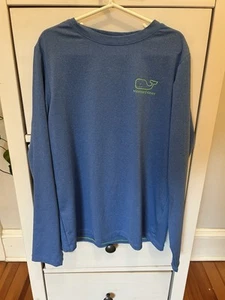Vineyard Vines boys 8-10 performance blue long sleeve whale shirt - Picture 1 of 5