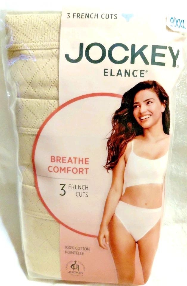 Jockey Elance Breathe French Cut Panties Sz 9 1 Pack 3 Panty Nude Beige Light