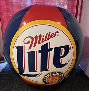 Vintage Miller Lite / MGD Genuine Draft 30" Inflatable Ball 1999 w/ String Hooks - Picture 1 of 8