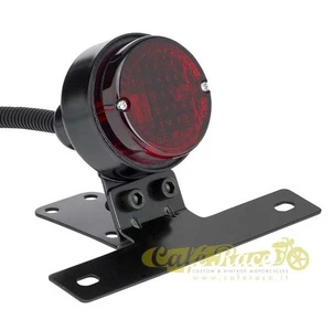 Faro posteriore Classic nero OMOLOGATO per moto custom cafe racer bobber - Picture 1 of 5