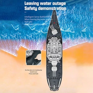 Ferngesteuertes Schlachtschiff Fernsteuerungsboot 2 4 GHz Wasserdicht Großes VK - Bild 1 von 13