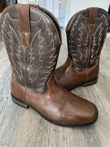 IUV CB-502 Hombres Marrón Medio Pantorrilla Pull On Vaquero Western Tejido Detalle Botas Talla 11 - Imagen 1 de 21