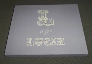 Large LIGHT UP NAME 'Lucie' lilac canvas sign - Rare - Picture 1 of 2