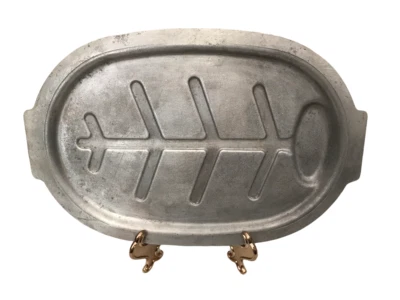 Talla/servir aluminio resistente vintage sin marca 14 pulgadas Plato de pescado/filete Foto 1 de 4