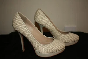 Joan & David Flipp Woven Ivory Pump Platform High Heel Sz 7 from Nordstrom $200  - Picture 1 of 9