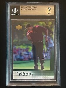 2001 Upper Deck - #1 Tiger Woods (RC) BGS 9 MINT - Rookie Card