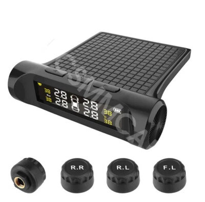 Car LCD Digital Display Security Alarm Tyre Pressure Monitor System W/4 Sensors - Image 1 of 4