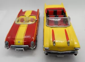 2 Diecast Toy Cars Dinky Coca Cola Chevrolet Corvette 57 Chevy Convertible 1:43 - Picture 1 of 13