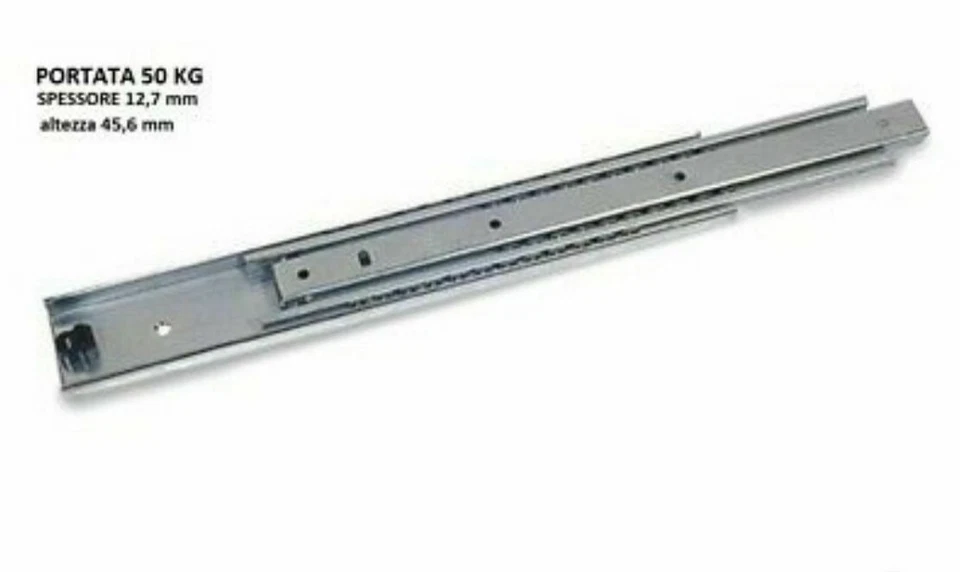 GUIDE SCORREVOLI A SFERA PER CASSETTI ESTRAZIONE TOTALE CHIUSURA AMMORTIZZATA - Immagine 1 di 1