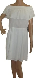 Vestido Express Grande Blanco Cintura Elástica Texturizado con Hombro (L 12-14) - Imagen 1 de 12
