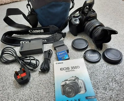 Canon EOS 350D 8.0MP Digital Camera with Canon EF-S 18-55mm Zoom Lens + Bag - Image 1 of 4