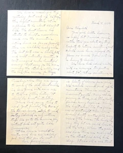 1934 2pg Handwritten Letter Visiting Mrs. Roosevelt's Palace & Hiking in PR ! - Picture 1 of 2