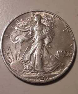 1941-S Walking Liberty Half Dollar 90% Silver 50c US San Francisco Mint #41b-553 - Picture 1 of 2