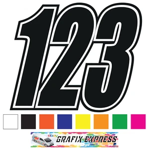 3 x Custom Rennnummern Vinyl Aufkleber Dirt Bike Motocross Trials Aufkleber - Bild 1 von 9