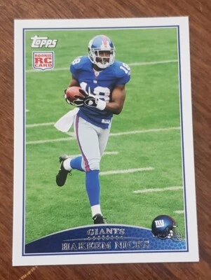 2009 Topps Hakeem Nicks RC #335 New York Giants - Image 1 of 2