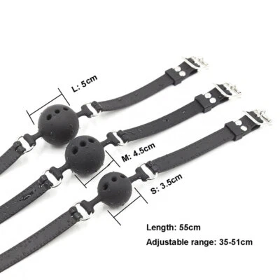 Silicone Open Mouth Ball Gag Bondage Restraints Breathable Harness Strap BDSM- - Image 1 of 4