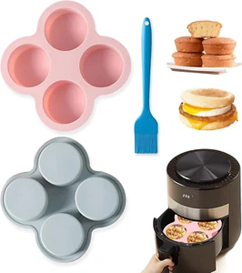 Reusable Silicone Air Fryer Egg Mold, Non-Stick Air Fryer Baking Pan, Silicone M - Picture 1 of 12