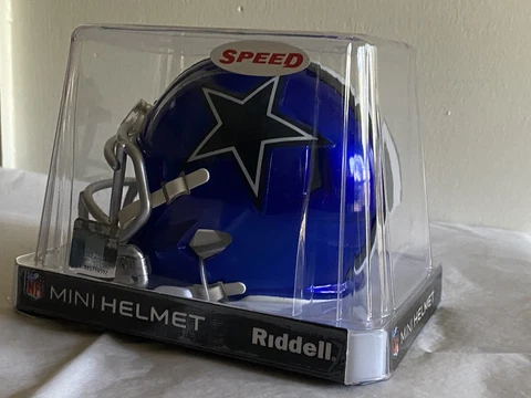 DALLAS COWBOYS NFL Riddell Mini Helmet BLUE Flash Speed Cover