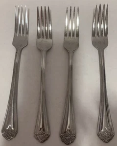 Farberware Stainless Steel Flatware Rose Pattern Set Of Four Dinner Forks - Picture 1 of 4