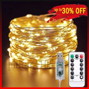 Remote Control USB Plug in Micro Rice Wire Copper Fairy String Party LED Lights - Picture 1 of 20