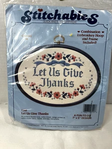 Vintage Stitchables Dimensions Let Us Give Thanks #7540 Embroidery Kit - Picture 1 of 3