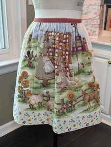 KITCHEN APRON hm from VTG Bib Apron w/"AMISH's Mom & Daughter" hanging Laundry - Picture 1 of 9