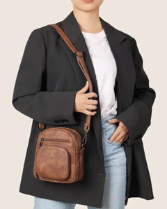 NWT/Never Used! Faux Leather Shoulder/Crossbody Bag w/Great Organization Feature - Picture 1 of 14