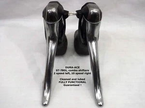 Shimano Dura-Ace ST-7801 2x10 Speed STI shifters FULLY FUNCTIONAL EXCELLENT cond - Picture 1 of 8