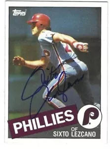 Autographed SIXTO LEZCANO Philadelphia Phillies 1985 Topps Card #556 w/COA - Picture 1 of 1