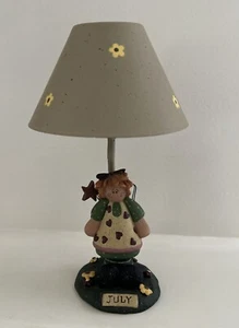 Crazy Mountain July Angel Tealight Candle Holder With Shade EUC - Picture 1 of 13