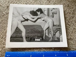 Vintage Photo Female Wrestling Underwear In Living Room Catfight Women Grappling - Picture 1 of 4