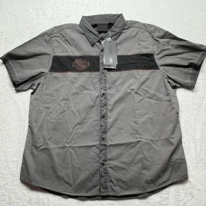 Harley Davidson HD Herren Iron Bond Kurzarm Hemd Grau 99004-24VM Gr. 3XL NEU - Bild 1 von 14