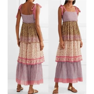 ZIMMERMANN | NWT | Juniper Floral Print Silk-Blend Tiered Maxi Dress | Sz 0 - Picture 1 of 14