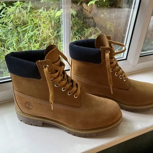 Timberland Premium Waterproof Boots 'Wheat Nubuck Blue Collar' UK9.5 RRP £191 - Picture 1 of 6