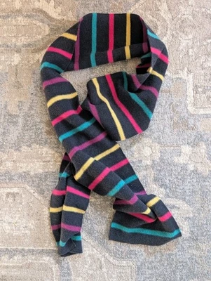 Bufanda Robert Mackie of Scotland 100% Lana Gris Multicolor Rayas 74" x 8" Foto 1 de 4