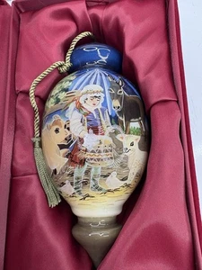 Little Drummer Boy Ne’Qwa adorno soplado a mano vidrio pintado caja Dona Gelsinger - Imagen 1 de 11