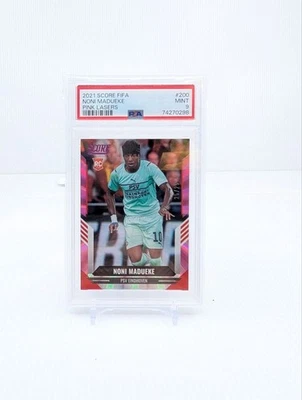 2021-22 Panini Score FIFA Noni Madueke Pink Lasers 25/25 Arsenal Rookie PSA 9 - Image 1 of 2