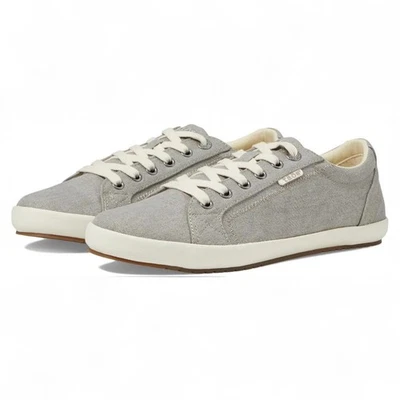 Zapatillas deportivas Taos para mujer gris claro de lona con cordones estrella soporte para el arco talla 7 Foto 1 de 4