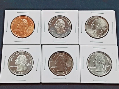 2006  North Dakota state Quarters Set!  6 Different coins! 1 90% silver!!  L77 - Image 1 of 3