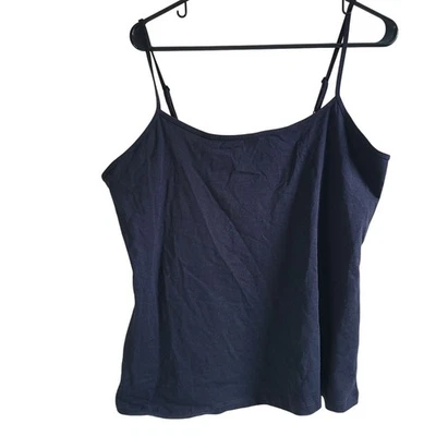 Sonoma Mujer Todos los Días Cami PXL Petites Negro Correas Ajustables Mezcla Algodón Foto 1 de 4