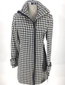 Calvin Klein Modern Black/White Houndstooth Women's Coat size 8 - Imagen 1 de 19