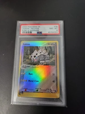 2003 Pokemon Ex Ruby Sapphire Lairon #36 Reverse Holo Foil Graded PSA 8 Pokémon - Image 1 of 4