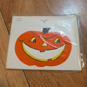 8 Vintage Jack-O-Lantern Halloween Hallmark Place Card Never Used jol - Picture 1 of 5