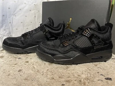 Talla 11 - Air Jordan 4 Retro Golf Negro Gato Pelo de Poni Foto 1 de 4