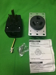 Combo Dryer Plug and Socket 3 Prong 30A 125/250 Volt 3 Pole 3 Wire - Picture 1 of 3