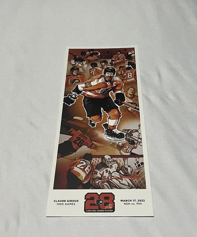 🔥🔥FLYERS Claude Giroux 1000th game CARD PRINT limited-edition 4 1/2" x 11" SGA Cover