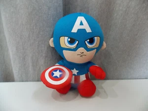 Ty Marvel Captain America Sparkly Stars 6" Plush Stuffed Superhero Toy GUC - Picture 1 of 2